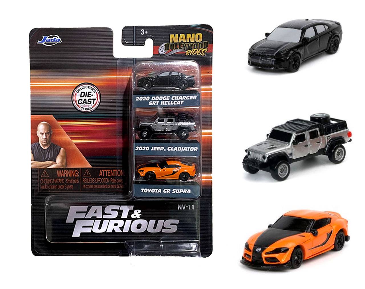 Nano Hollywood Rides - Pack 3 autos Fast & Furious