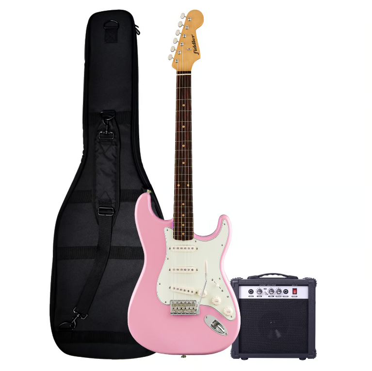 Pack Guitarra Eléctrica Fiddler Rosada