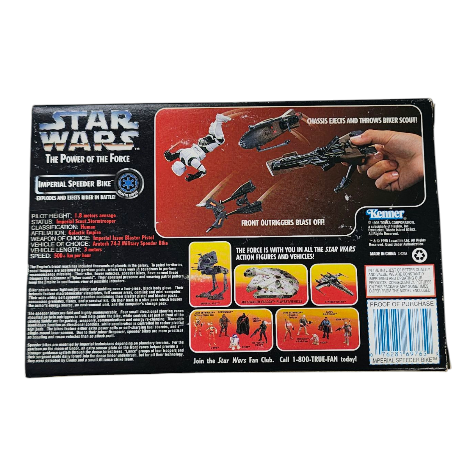 Imperial Speeder Bike - Nave Star Wars Power of the Force (1995) Open Box - Imagen 2